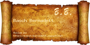 Basch Bernadett névjegykártya